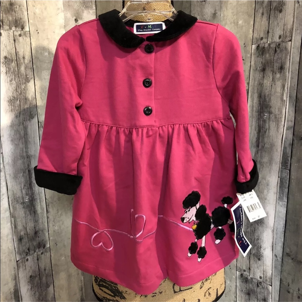 Pink & Black Poodle Dress Outfit TMC Girls 2T